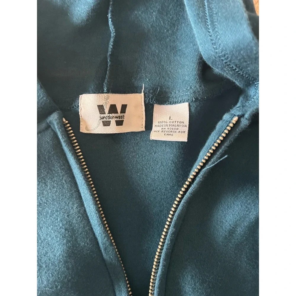 Vintage Two Piece Zip Sweatshirt and‎ Drawstring Skirt Set Teal Medium + Large